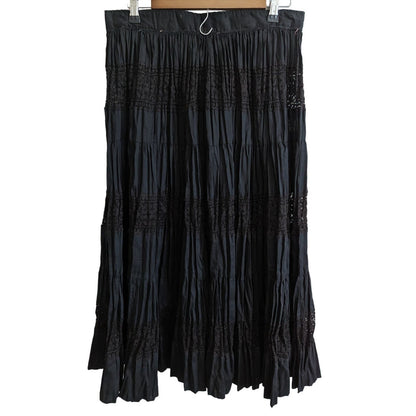 Vintage 1960s Womens Sz M Western Broomskirt Square Dancing Black