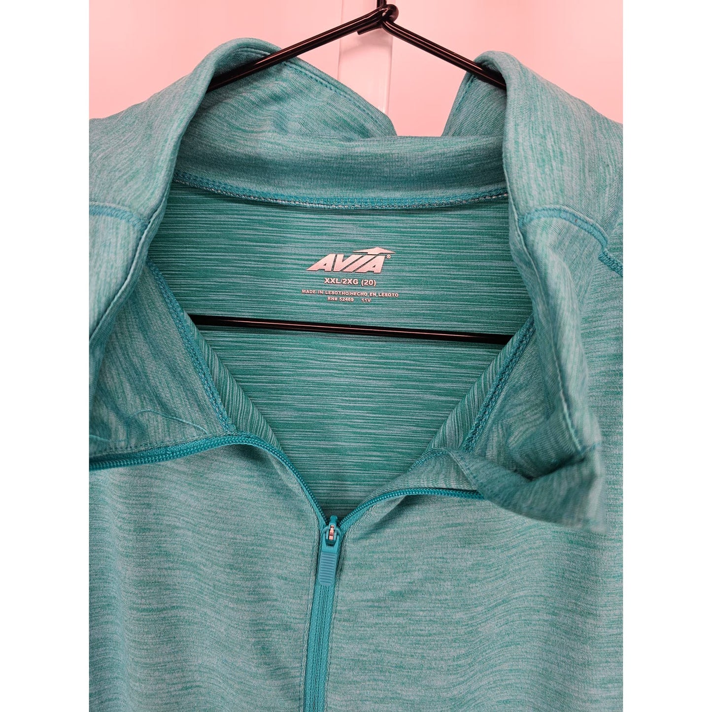 Avia Womens Sz XXL Long Sleeve 1/2 Zip Athletic Jacket Light Teal Blue