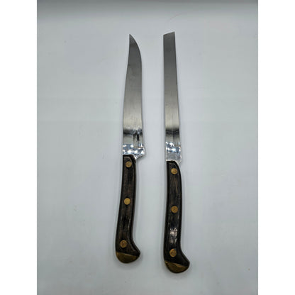 Set of 2 Vintage Griffon Hollow Ground Knife Set Stainless Razor Steel