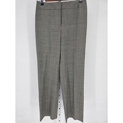 Escada Womens Sz 36 Wool Silk Blend Gray Green Pinstripe Career Pants