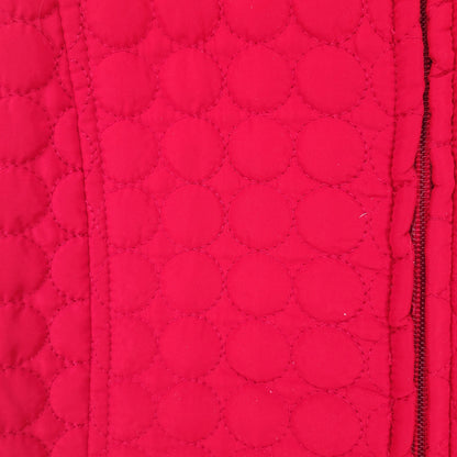 Keren Hart Womens Sz M Zip Up Quilted Puffer Vest 100% Cotton Red