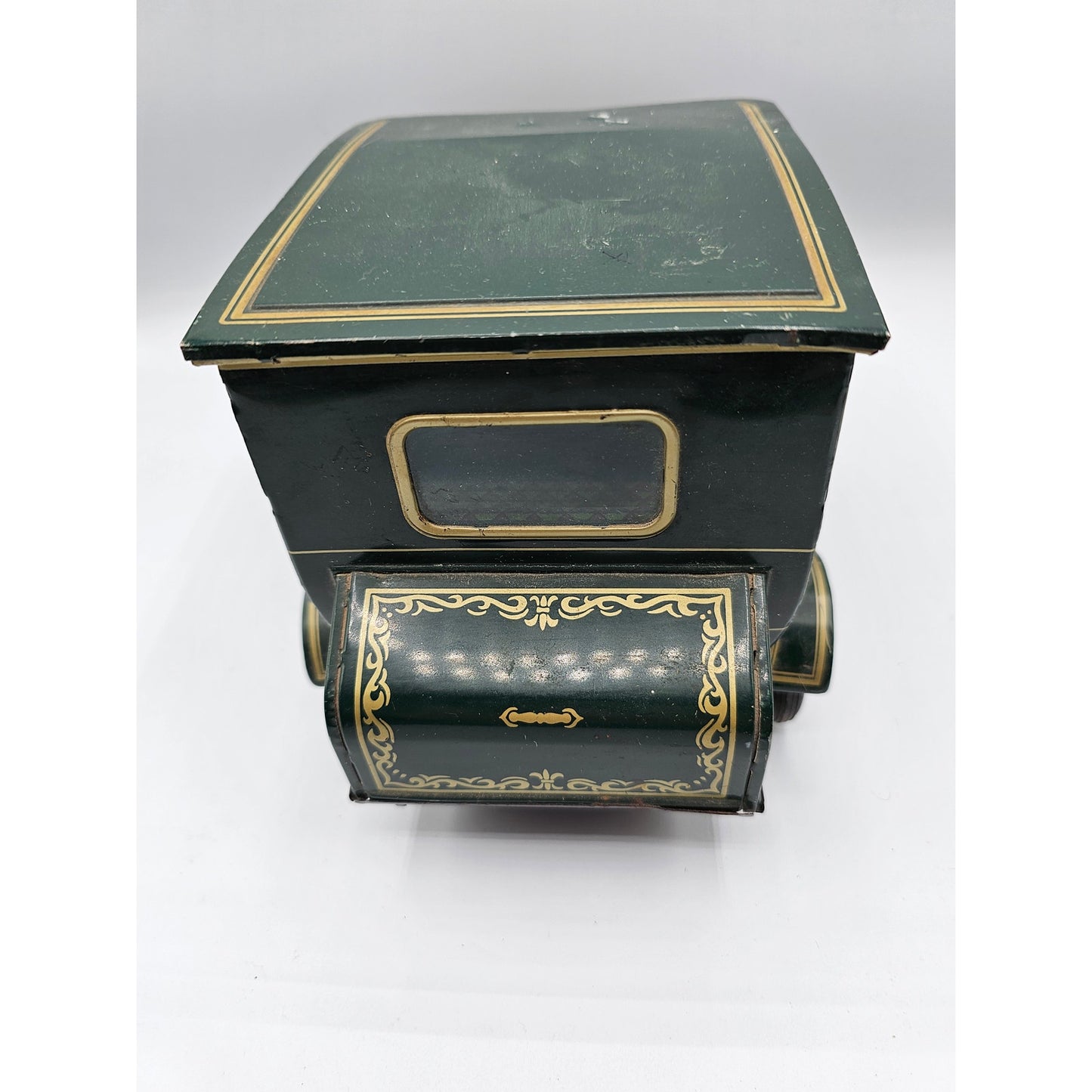 SH HORIKAWA TIN TOY CAR TACOT TOY ANTIQUE METAL TOLE LITHOGRAPHY JAPAN