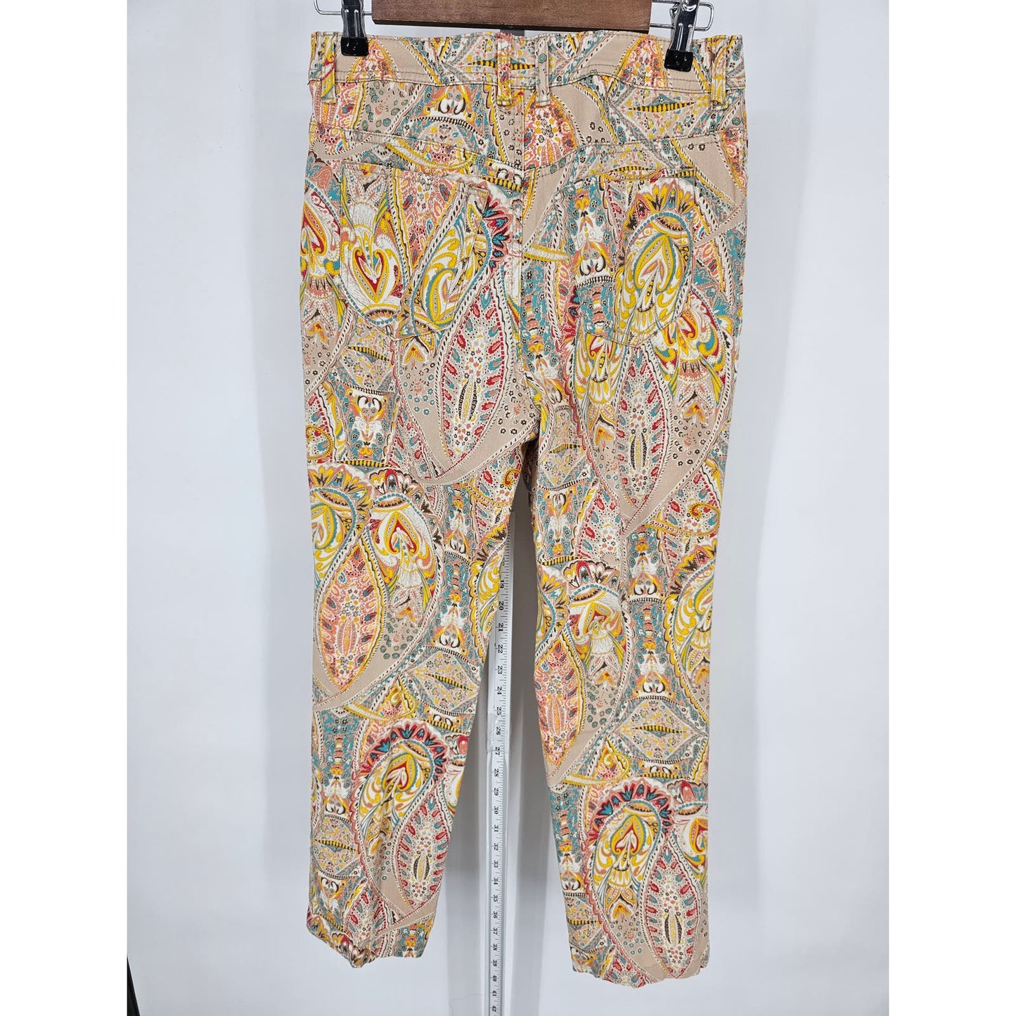 Charter Club Jean Shop Womens Sz 8 Classic Straight Paisley Print Jeans Pastel