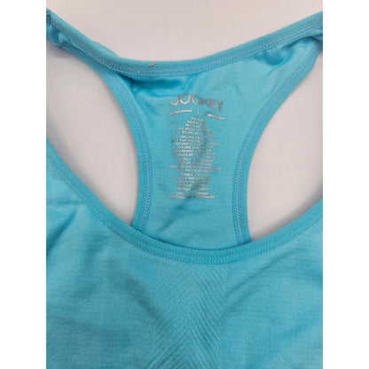 Jockey Womens Sz L Racerback Sports Bra Bright Blue