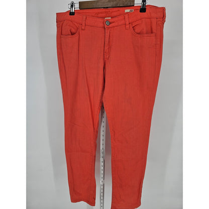 Arizona Jean Co Juniors Sz 15 Super Skinny Mid Rise Jeans Coral Orange Pink