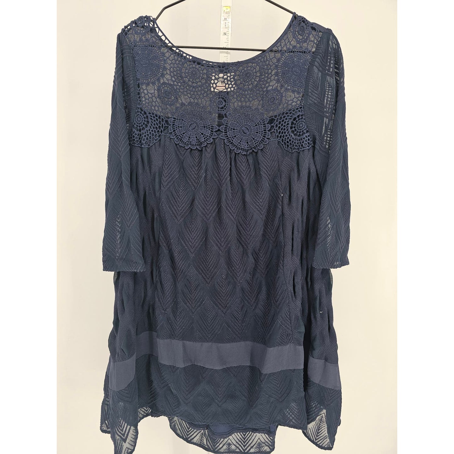 Anthropologie Holding Horses Augusta Crochet Lace Dress Navy Boho Womens S