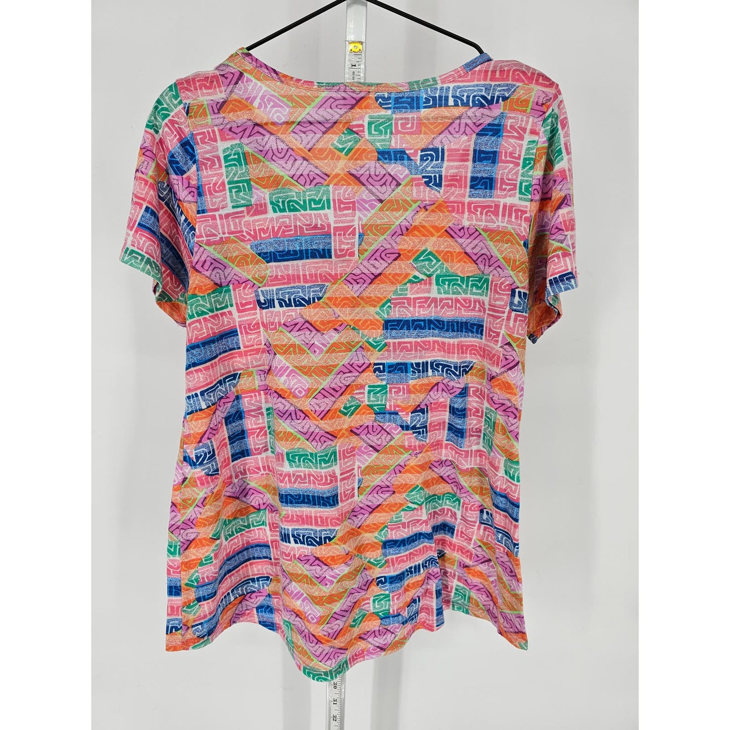 Lularoe Womens Sz L Short Sleeve Classic T Shirt Bright Rainbow Print