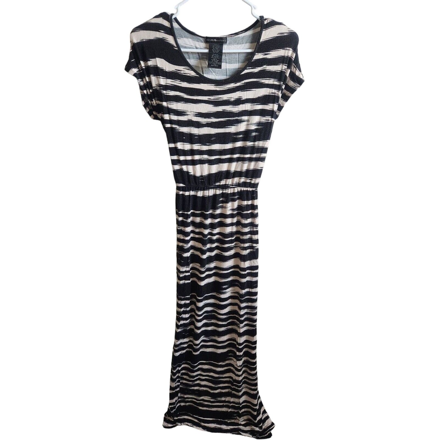 Design History Womens Sz M Maxi Length Zebra Print Shirt Dress