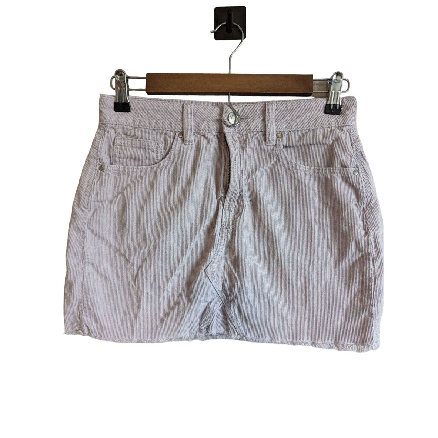 Pacsun Sz 25 Light Purple Corduroy Mini Skirt Frayed Hem