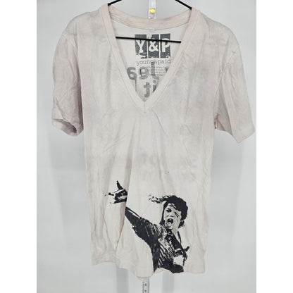 Young And Paid Womens Sz L V Neck Short Sleeve T Shirt Michael Jackson