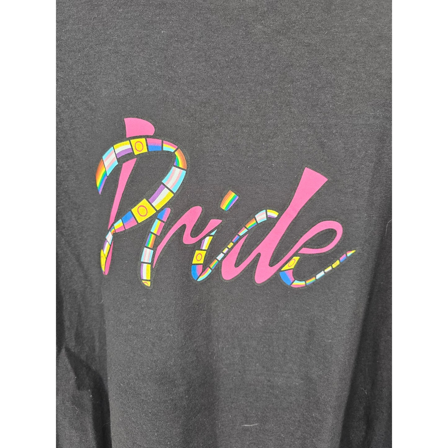 Phluid Projeck Womens Sz 2X Short Sleeve T Shirt Pride Flags Black