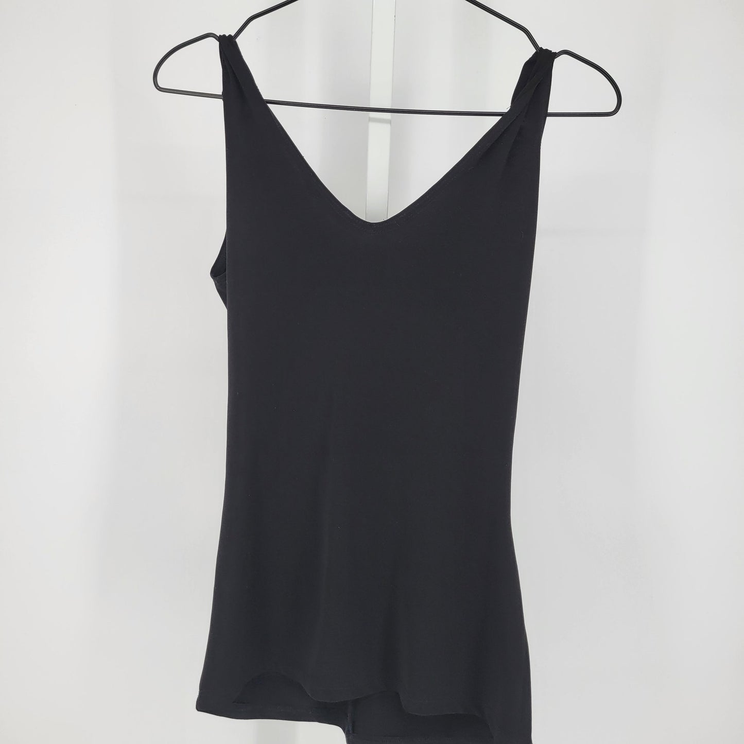 Vintage Y2K Moa Moa Womens Sz L Sleeveless Blouse Black Rhinestone Detail