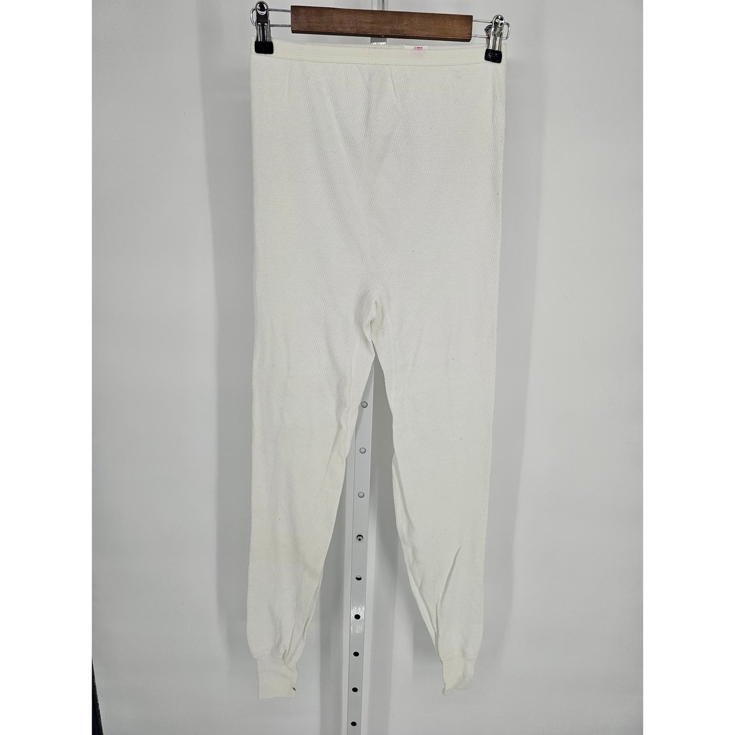 J.E. Morgan Womens Sz L Thermal Long John Baselayer Pants White Knit