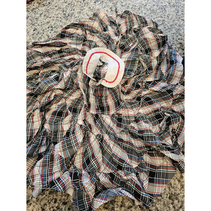 Her Majesty Toddler Girls Sz 3T Circle Formal Dress Black Red Plaid Collared