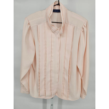 Vintage Karen Scott Womens Sz 10 Long Sleeve Blouse Light Pink Formal