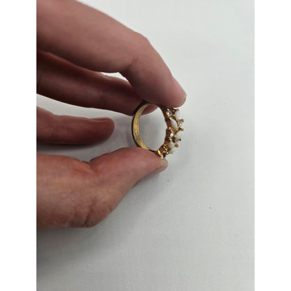 Vintage BARCS Silver TONE Amber Orange Glass CABOCHON Clip ON Earrings