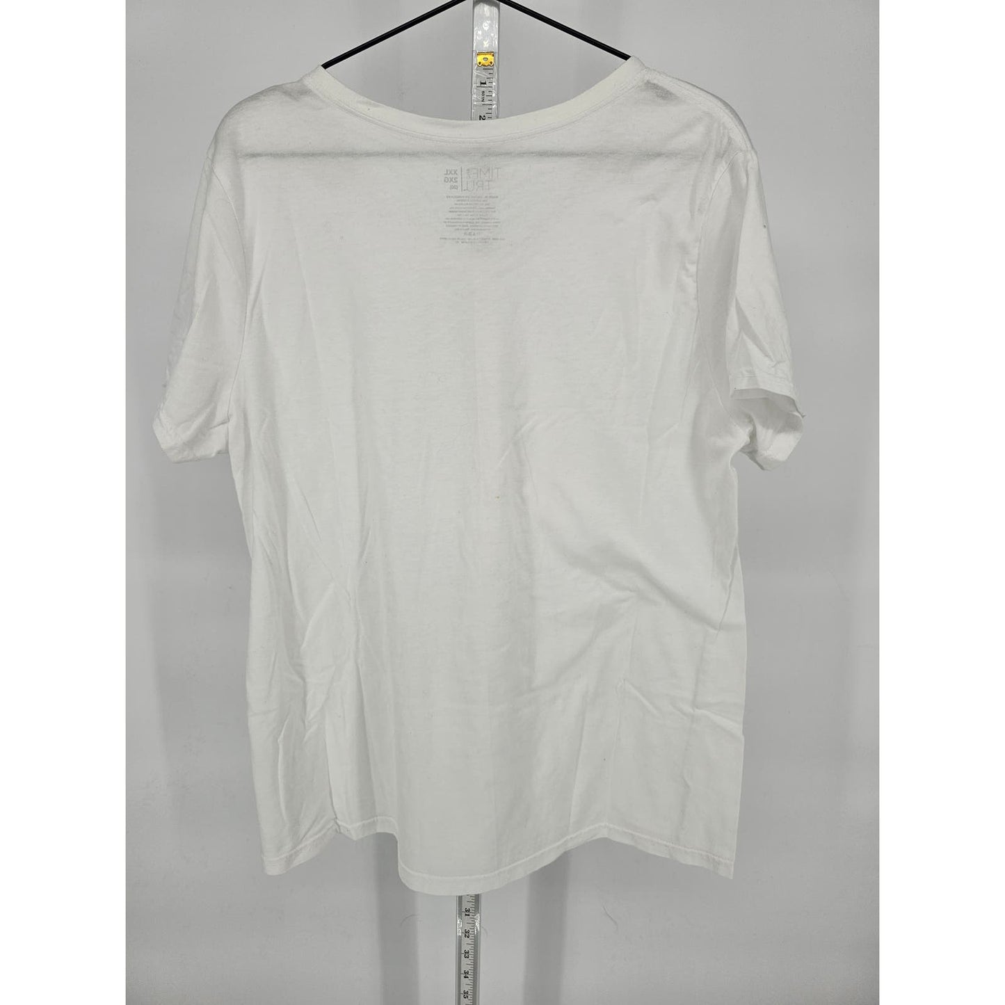 Time and Tru Womens Sz XXL Short Sleeve V Neck T Shirt Solid White