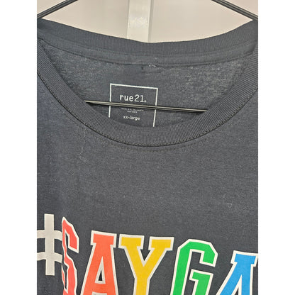 Rue 21 Womens Sz XXL Short Sleeve T Shirt Pride Collection Say Gay Rainbow