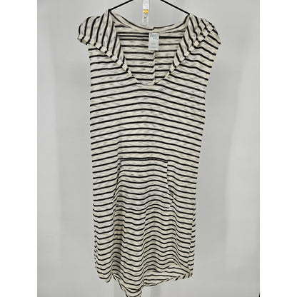 Kona Sol Womens Sz S Knee Length Swimsuit Coverup Hooded Black White Striped