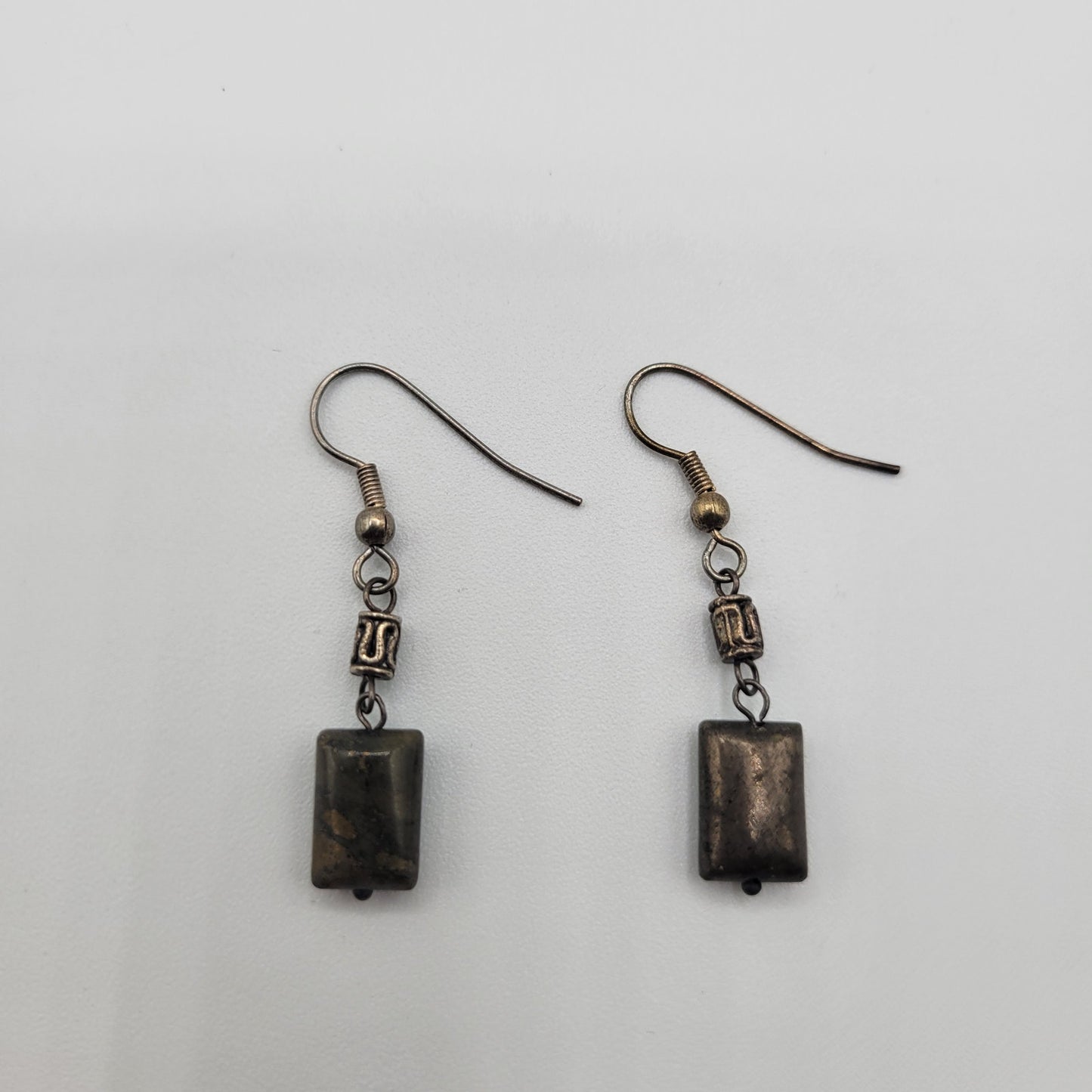 Vintage BARCS Silver TONE Amber Orange Glass CABOCHON Clip ON Earrings