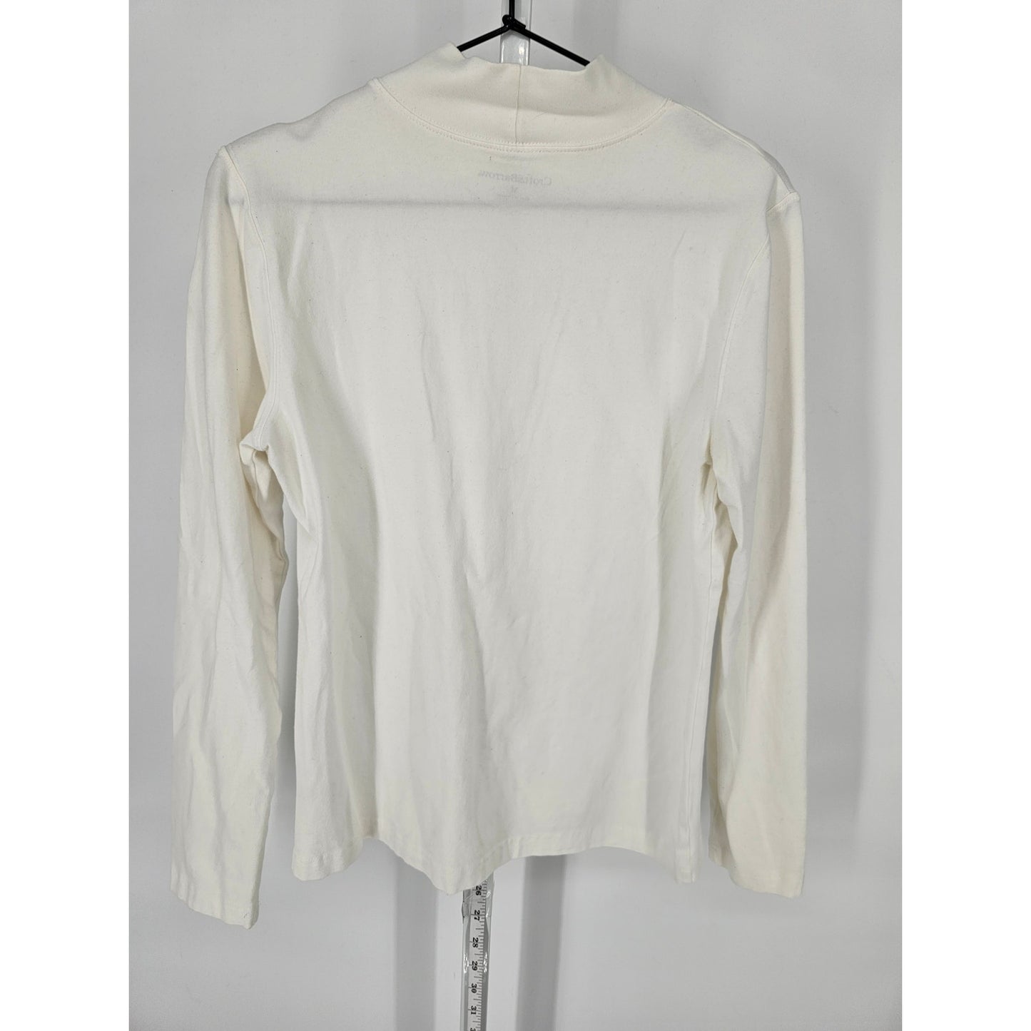 Croft & Barrow Womens Sz M Long Sleeve T Shirt White Cotton Blend