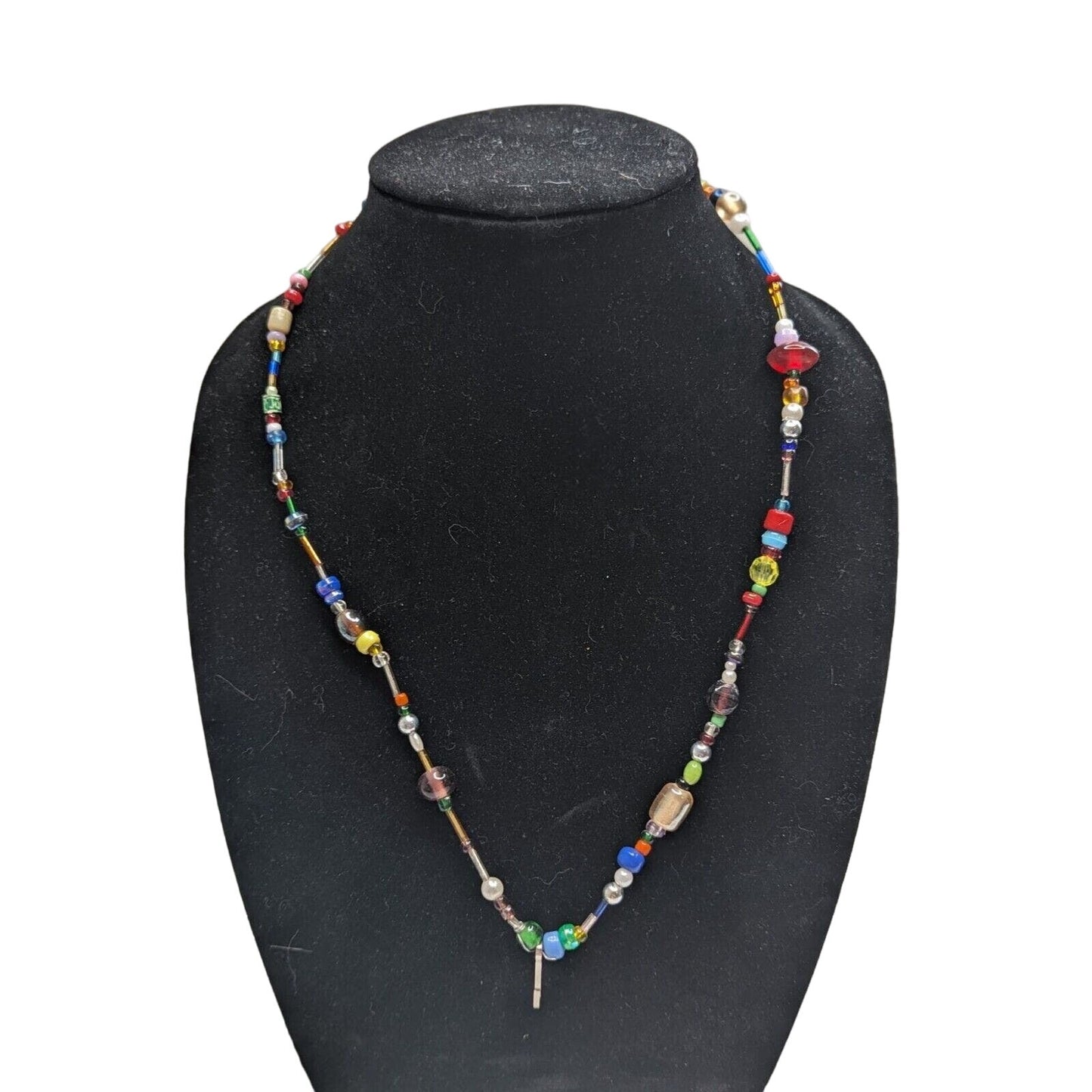 Art To Wear Womens BEaded Lanyard Necklace Colorful Glass Beads