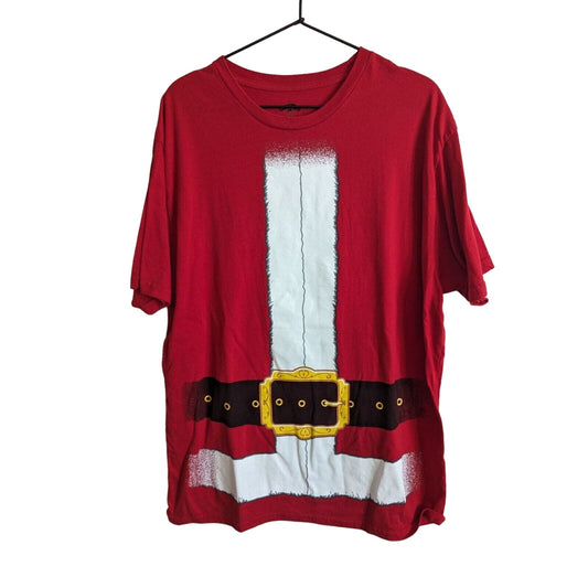 Holiday Time Mens Sz XL Santa Claus Costume T Shirt Christmas