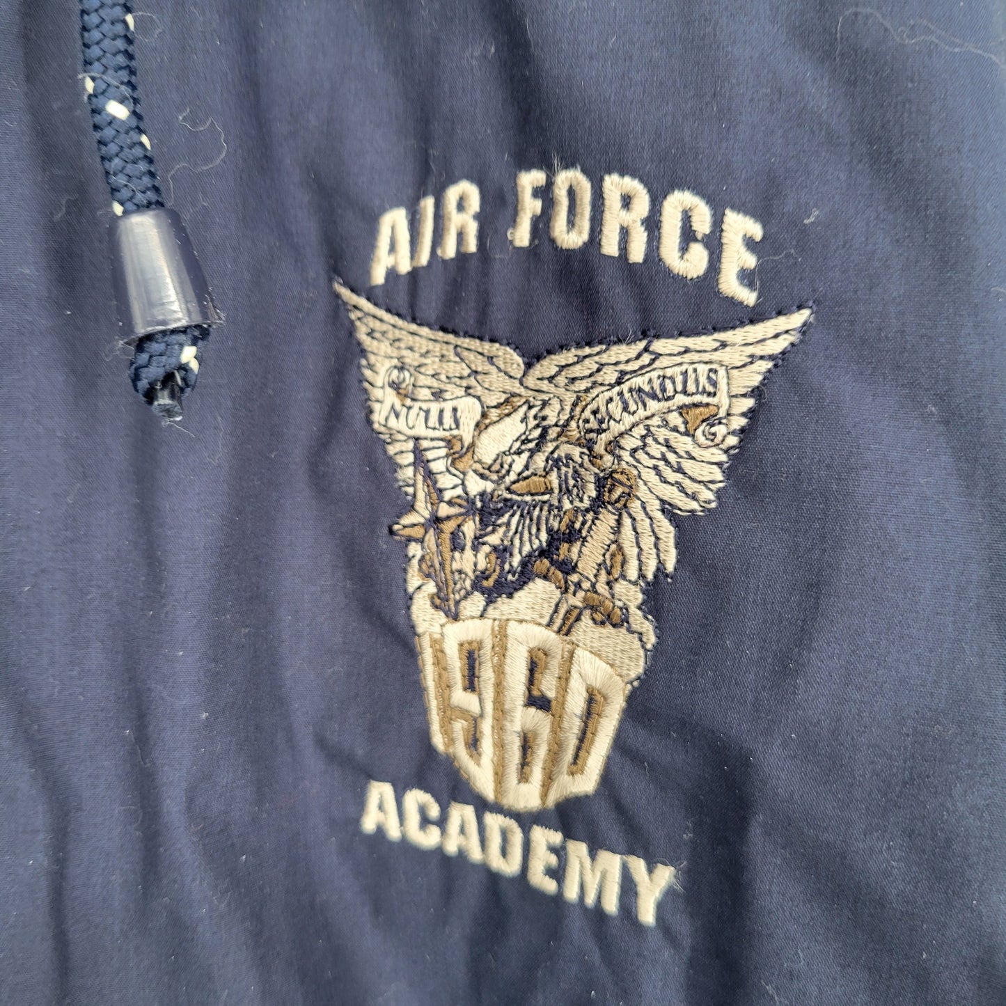 Vintage 1990s Air Force Academy Mens Sz L Full Zip Coat Jacket Blue Vented