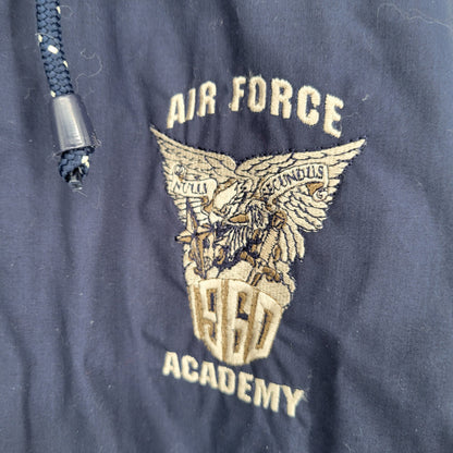Vintage 1990s Air Force Academy Mens Sz L Full Zip Coat Jacket Blue Vented