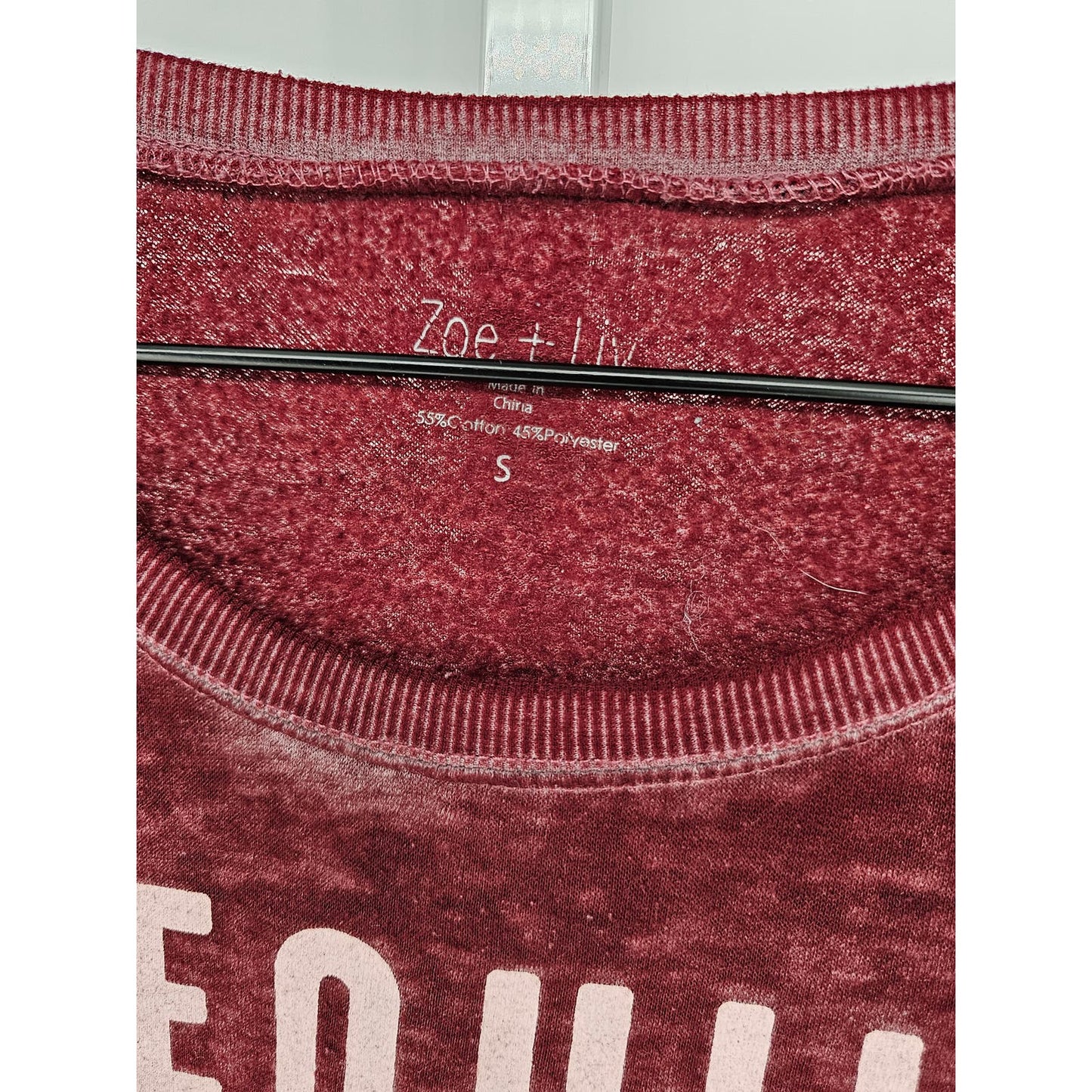 Zoe + Liv Womens Sz S Burnout Sweatshirt Tequila Tacos and Naps Red