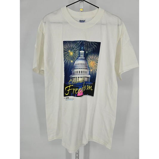 Vintage Y2K Mens Sz L Short Sleeve T Shirt Celebrate Freedom Capital Building