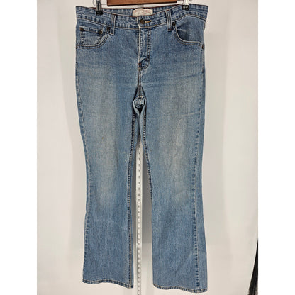Vintage Levi Strauss Womens Sz 12 Long Bootcut Blue Jeans Low Rise Light Wash