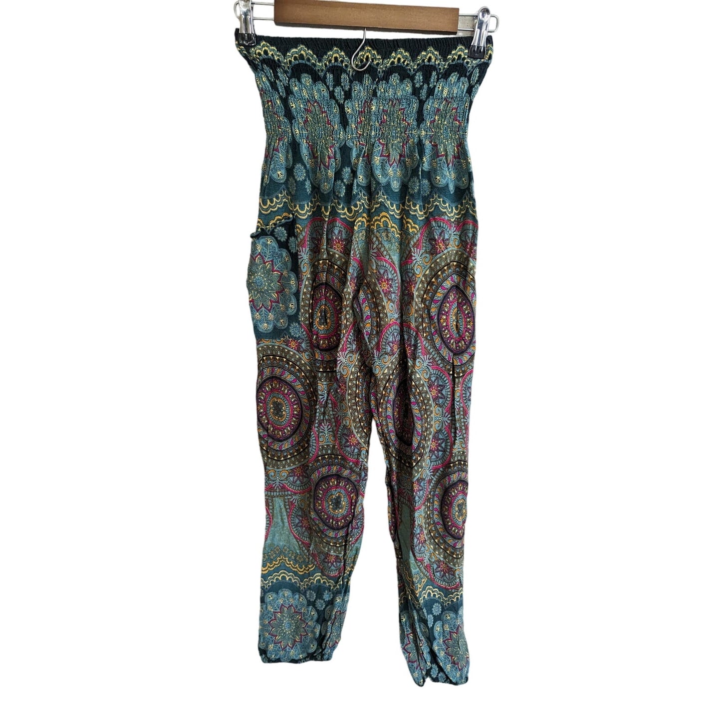 Joob Joob Womens Sz S/M Pull On Boho Pants High Waist Mandala Print