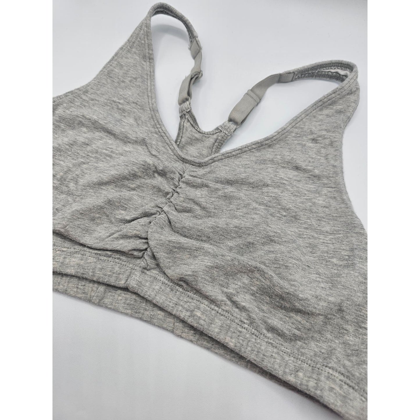 Vintage Womens Sz L Fruit Of The Loom Cotton Sports Bra Gray Racerback