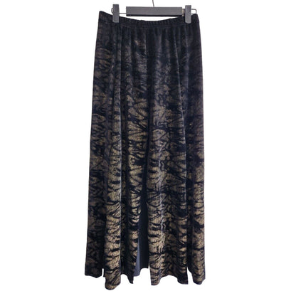 Vintage 1990s Kelle Womens Sz M Velvet Maxi Skirt Black Gold