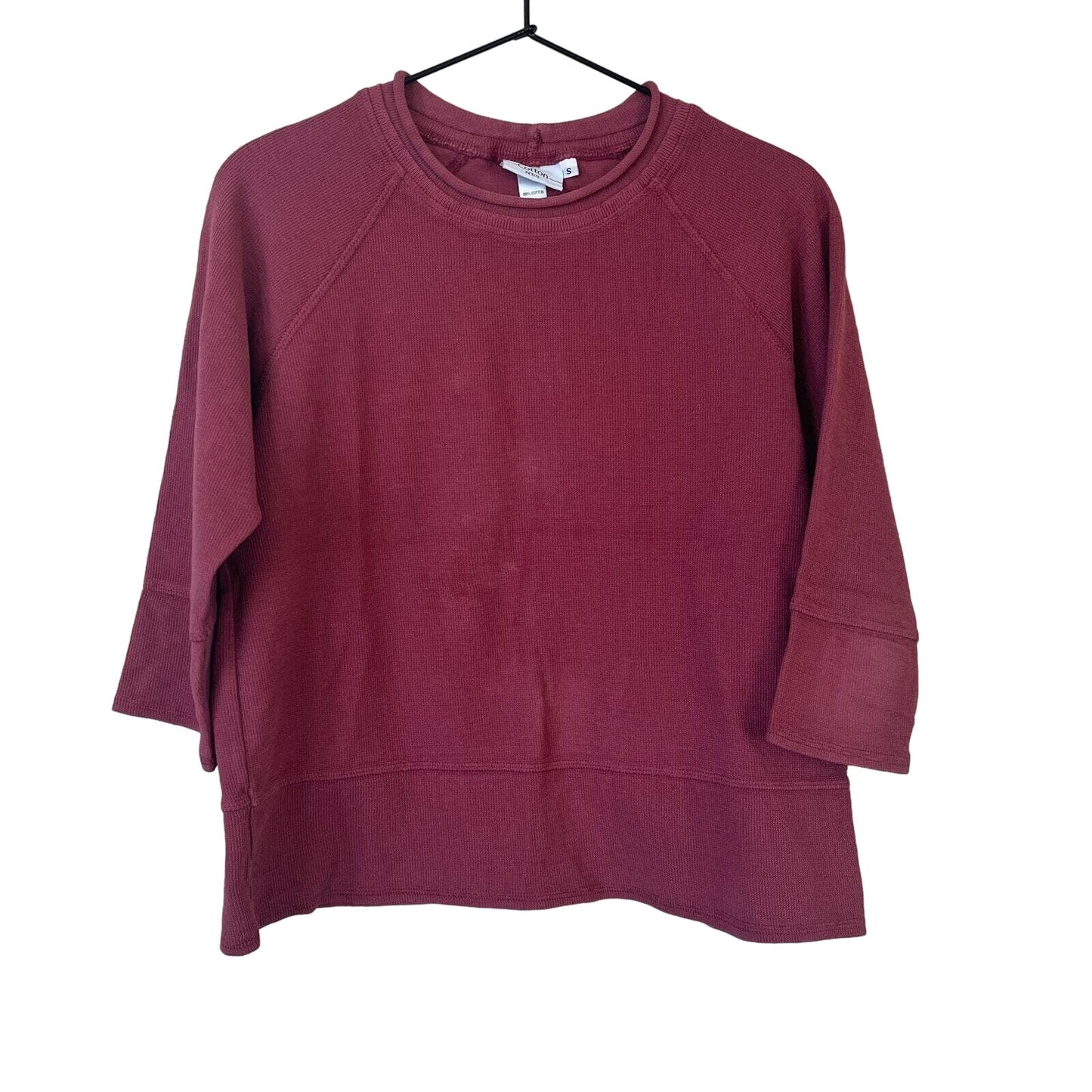 Hot Cotton Petite Womens PS Vintage Lightweight Sweater Burgundy Red