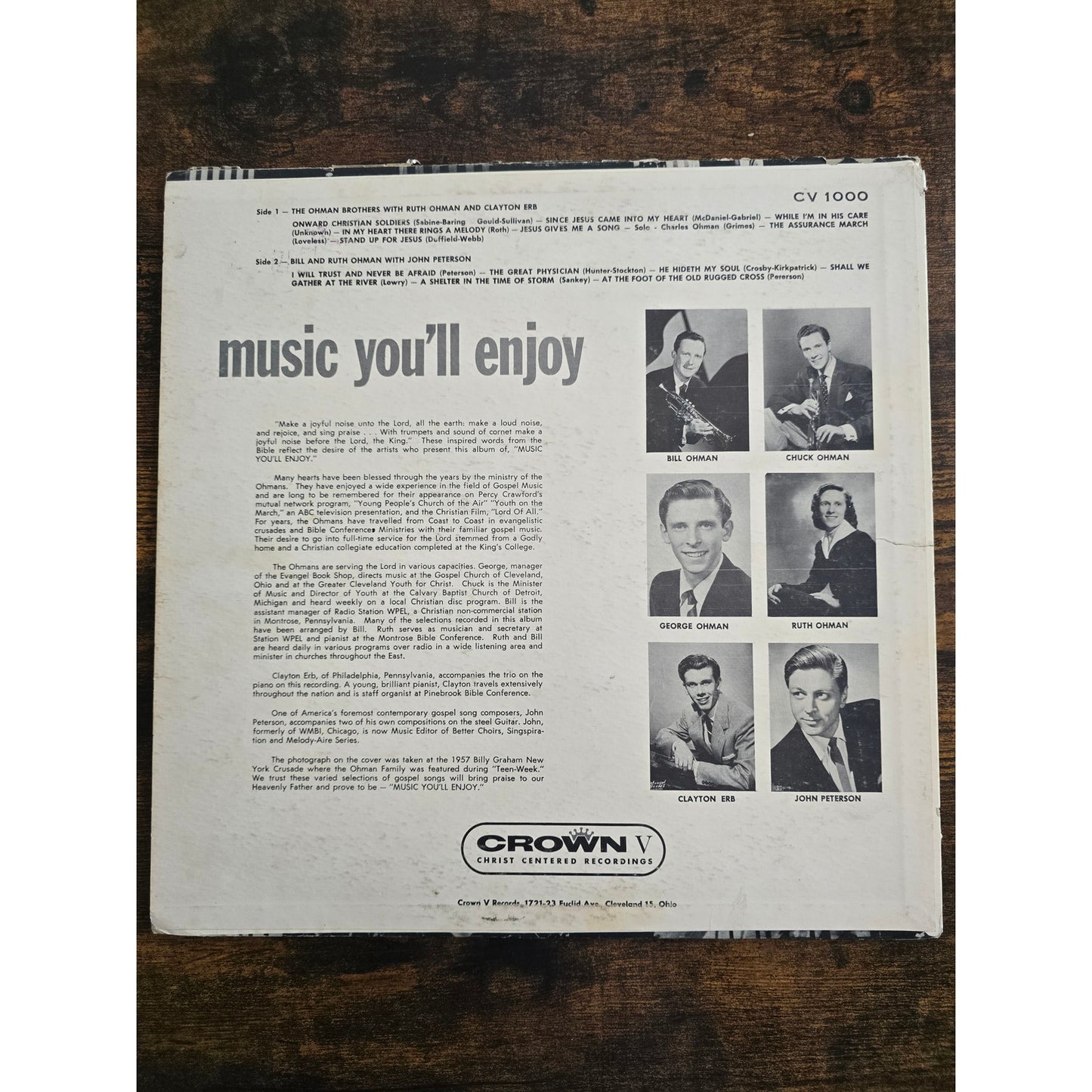 Music You'll Enjoy Crown V Christ Centered Recordings LP CV-1000