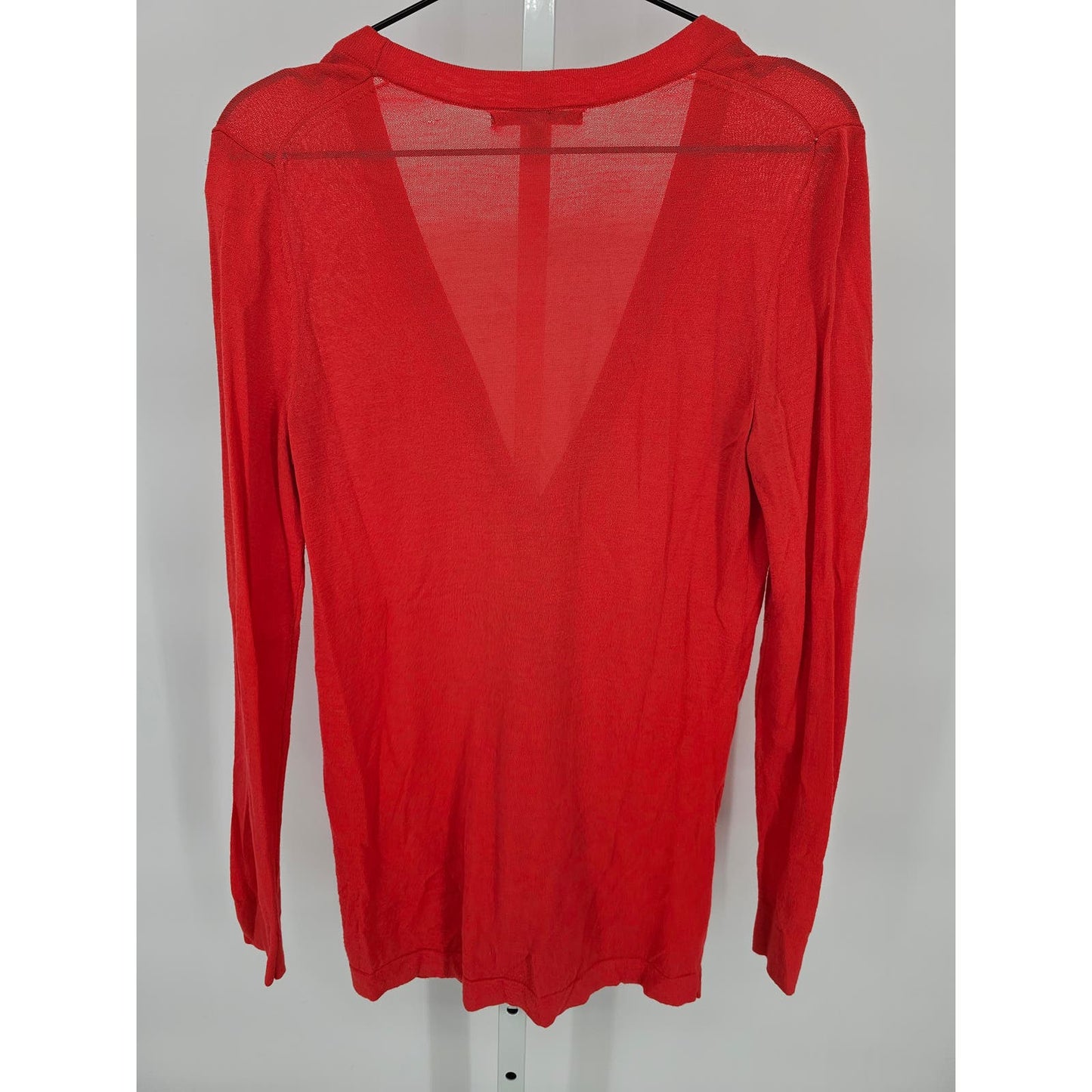 Gap Womens Sz S Lightweight Knit Cardigan Sweater V Neck Solid Red w/ Pockets