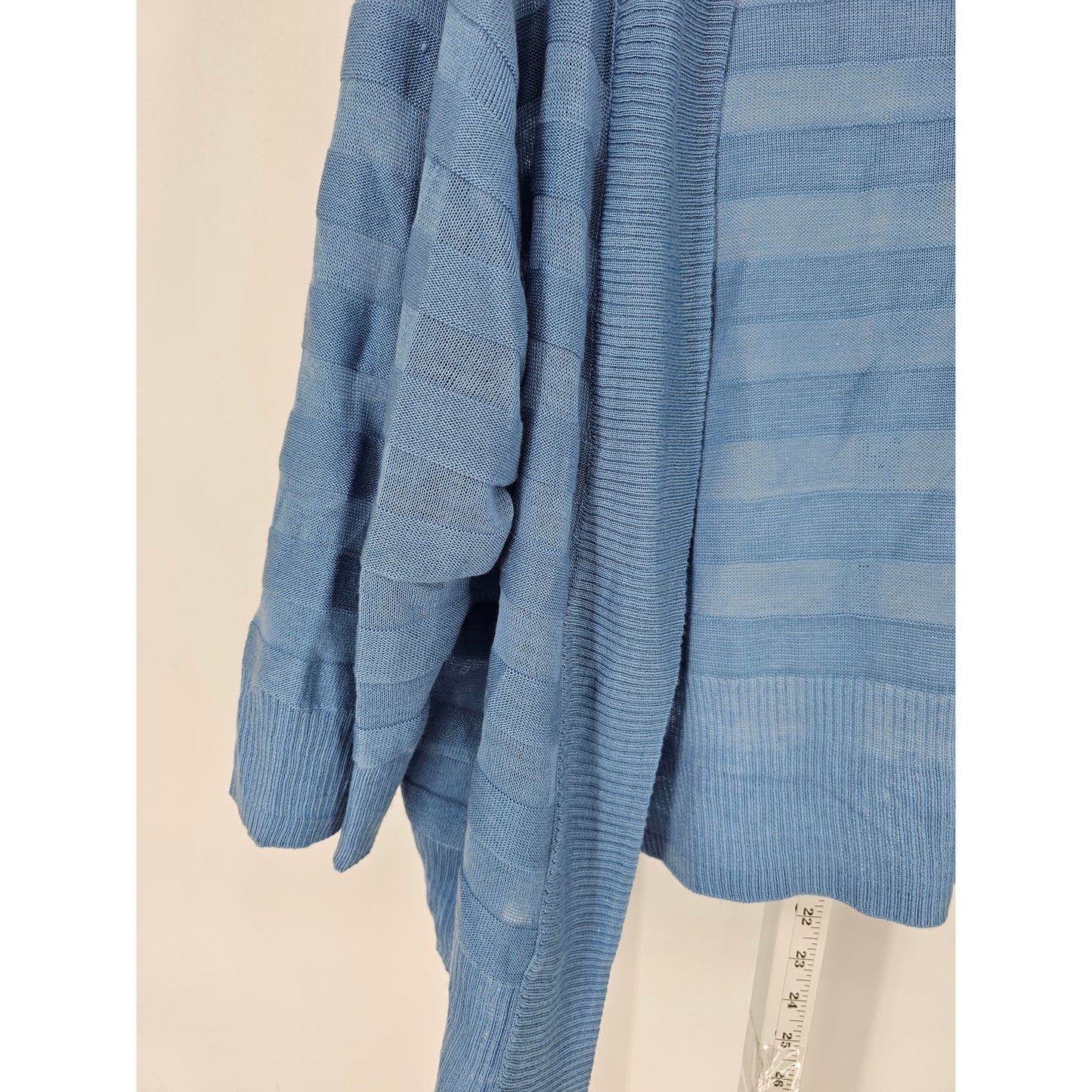 Faded Glory Womens Sz 1X Open Front Lightweight Cardigan Sweater Light Blue