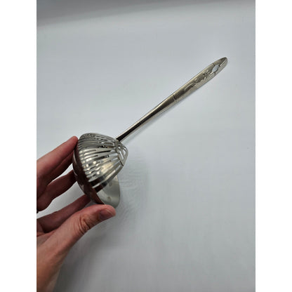 Vintage Straining Ladle Stainless Steel Mid Century Silver