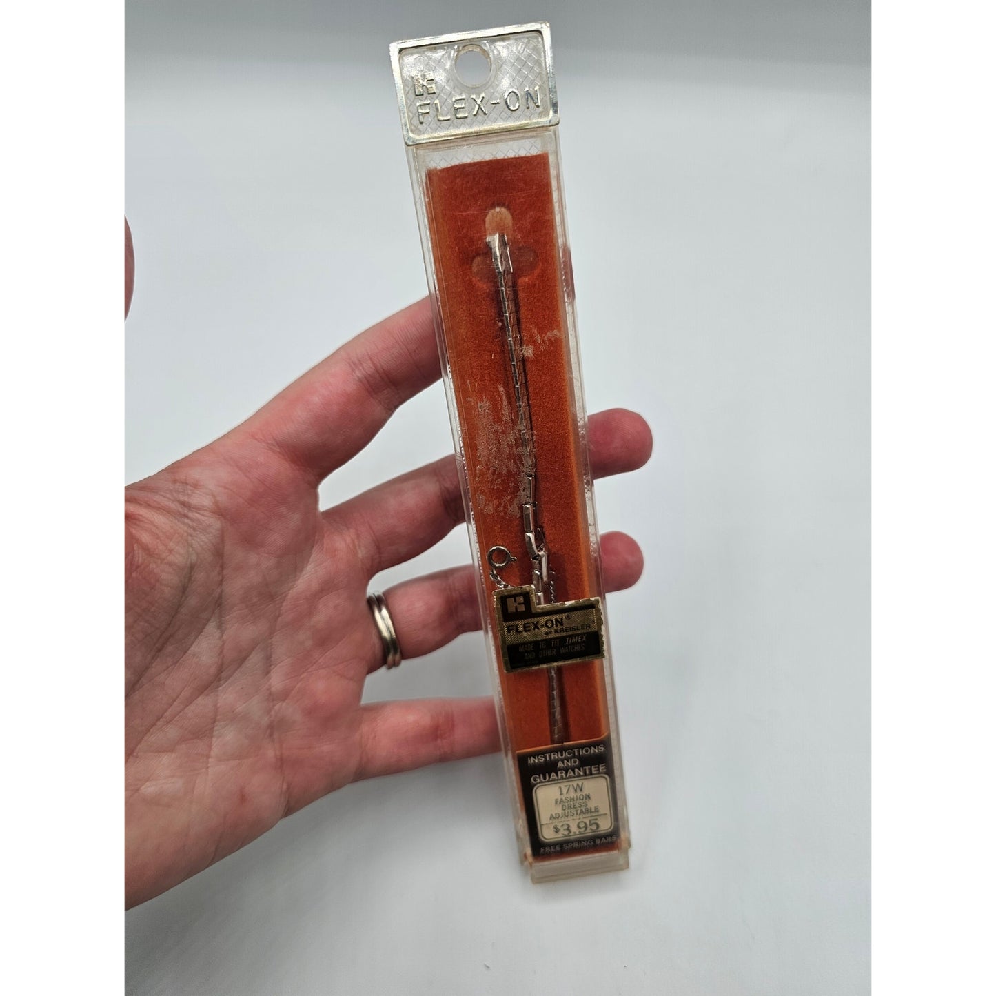 FLEX-ON Vintage Women's Silver Tone Adjustable Watch Band New Old Stock