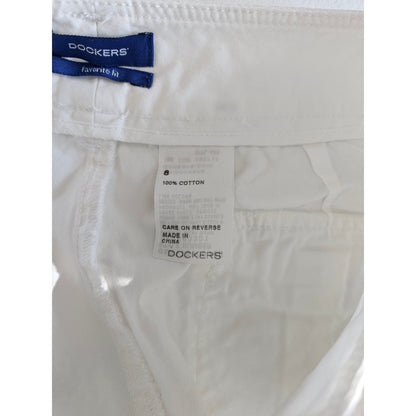 Dockers Womens Sz 8 100% Cotton Favorite Fit Capri Pants White