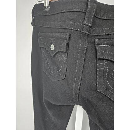 True Religion Womens Sz 26 Black Skinny Jegging Jeans Misty Flap Pocket