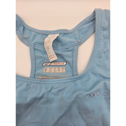 Reebok Womens Sz L Racerback Sports Bra Light Blue Cotton