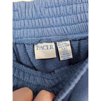 Vintage Pacer Womens Sz S Jogger Sweatpants Pants Cotton High Waist Lght Blue