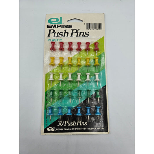Vintage Empire Pencil Corp Set of 30 Push Pins Thumb Tacks NEW