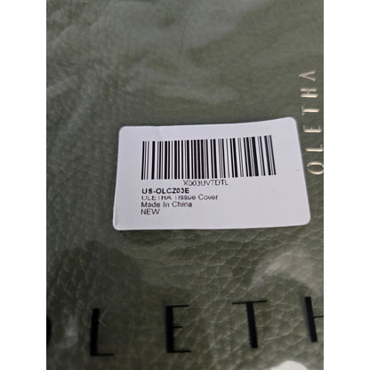 Oletha Leather Square Tissue Cover Avocado Green NEW