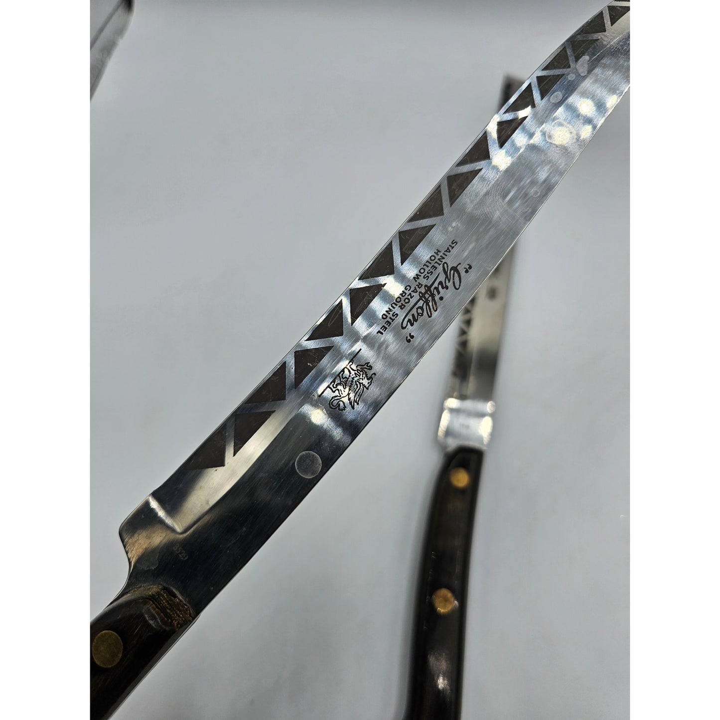 Set of 2 Vintage Griffon Hollow Ground Knife Set Stainless Razor Steel