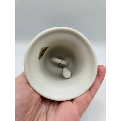 Vintage Hand Painted Porcelain Bell Floral Front Gold Top