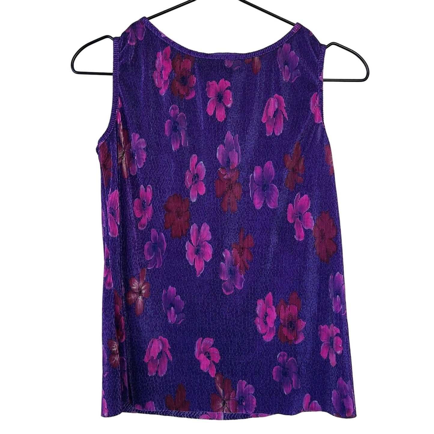 JKLA California Womens Sz S Purple Floral Tank Top Blouse Vintage